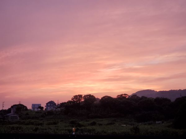 夏の夕焼けの画像