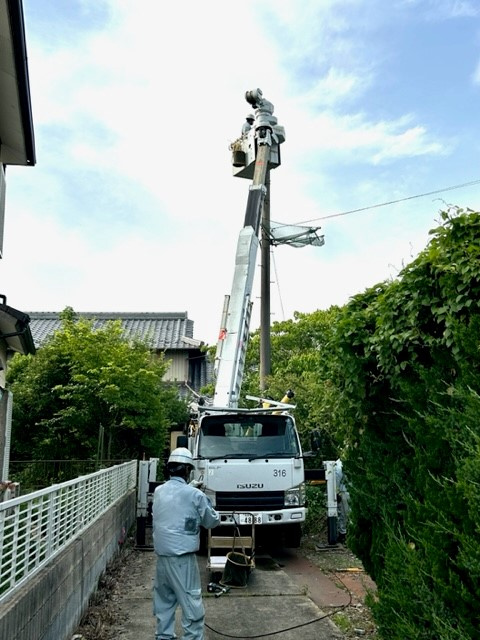 愛西市不動産売却｜電柱の画像