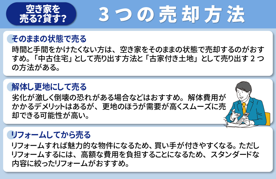 空き家の活用予定がない場合は売るのがおすすめ！3つの売却方法とは
