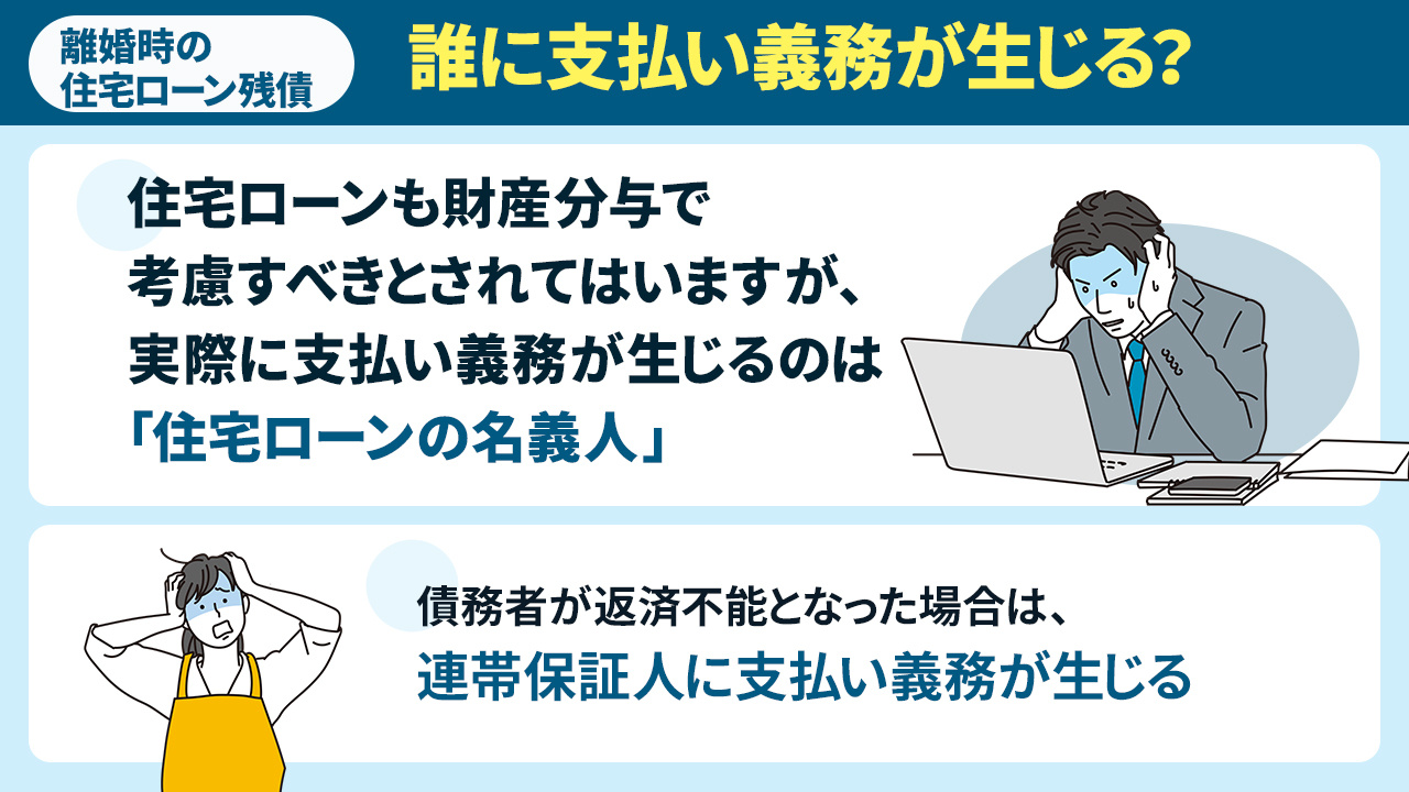離婚時の住宅ローン残債は誰に支払い義務が生じる？