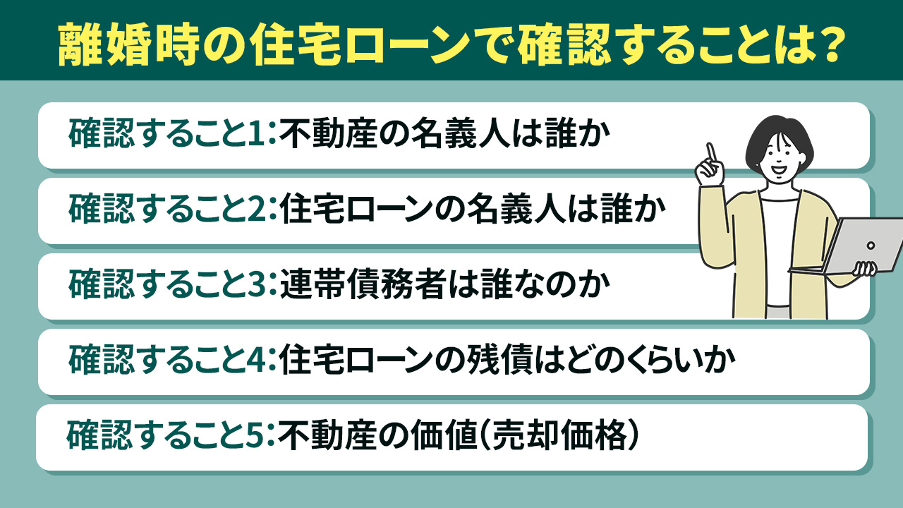 離婚時の住宅ローンで確認することは？