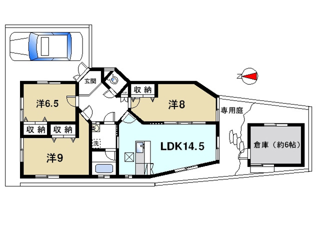 下村邸（高畑町）の間取り図1