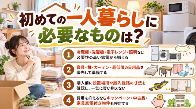 【初めての一人暮らしに必要なものは？】学生必見の出費を抑えるコツの画像