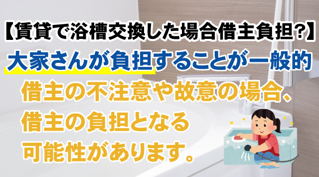 【賃貸で浴槽交換した場合借主負担なのか？】お手入れ方法も伝授の画像