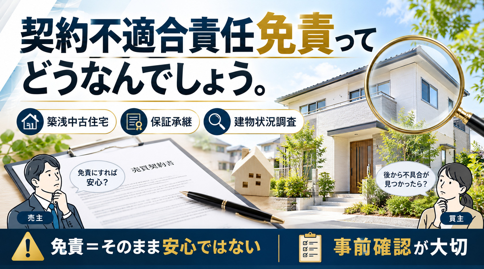 築浅の一戸建てなのに契約不適合責任免責ってどうなんでしょう。の画像