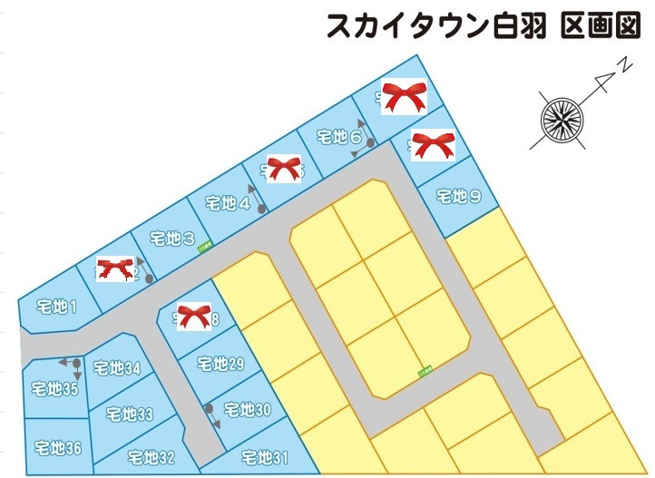 【土地】龍ケ崎市白羽新規分譲宅地販売状況の画像