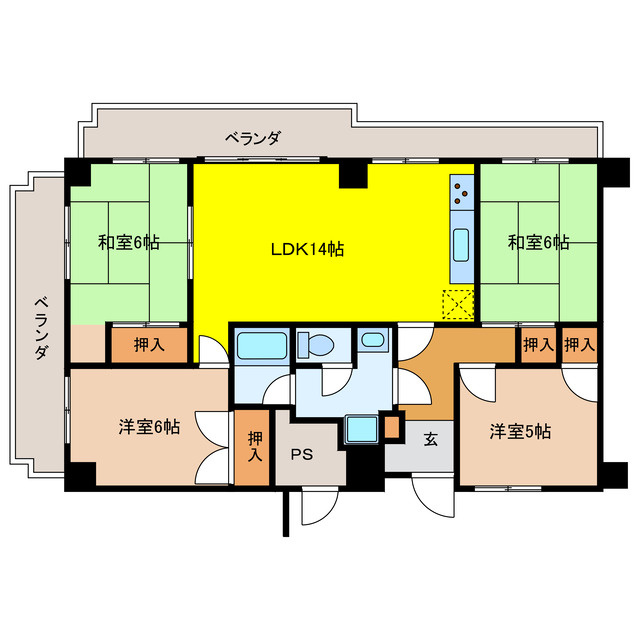 【売買情報】松山市南町一丁目にある分譲マンション（４ＬＤＫ）の物件情報です。ここからなら「ひめぎんホール」まで歩いて行ける距離です。の画像
