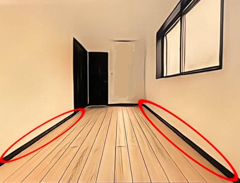 建売の内装色味。巾木の色が気になる。の画像