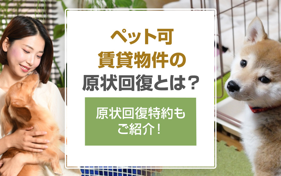 ペット可賃貸物件の原状回復とは？原状回復特約もご紹介！