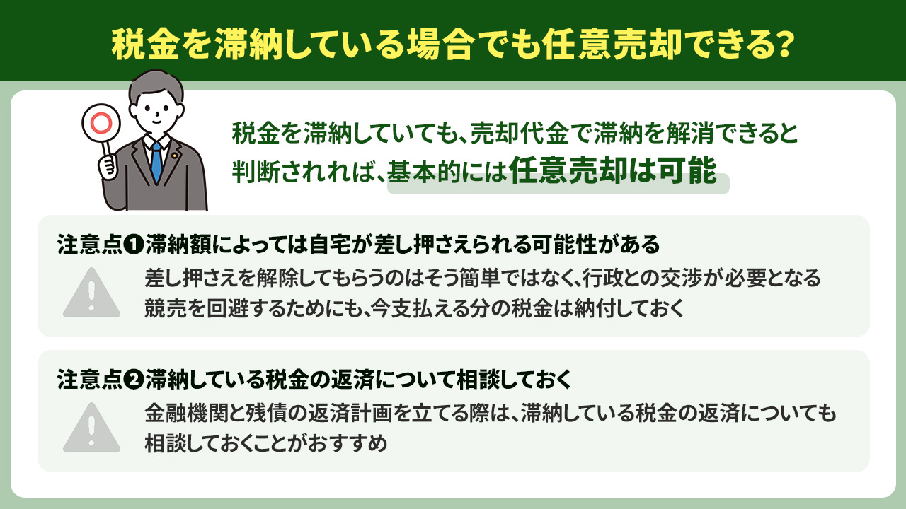 税金を滞納している場合でも任意売却できる？