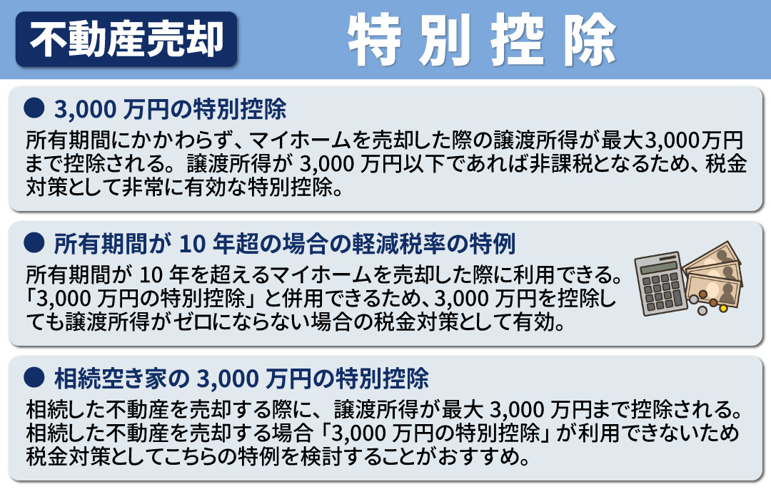 不動産売却時の税金対策として利用できる特別控除とは