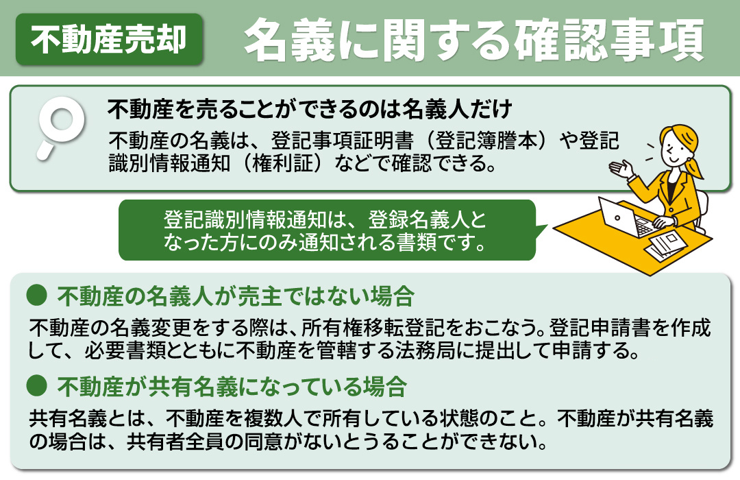 不動産を売るときに確認するべきこと①名義に関する確認事項