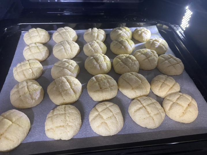 簡単メロンパンみためのクッキー風お菓子！！の画像