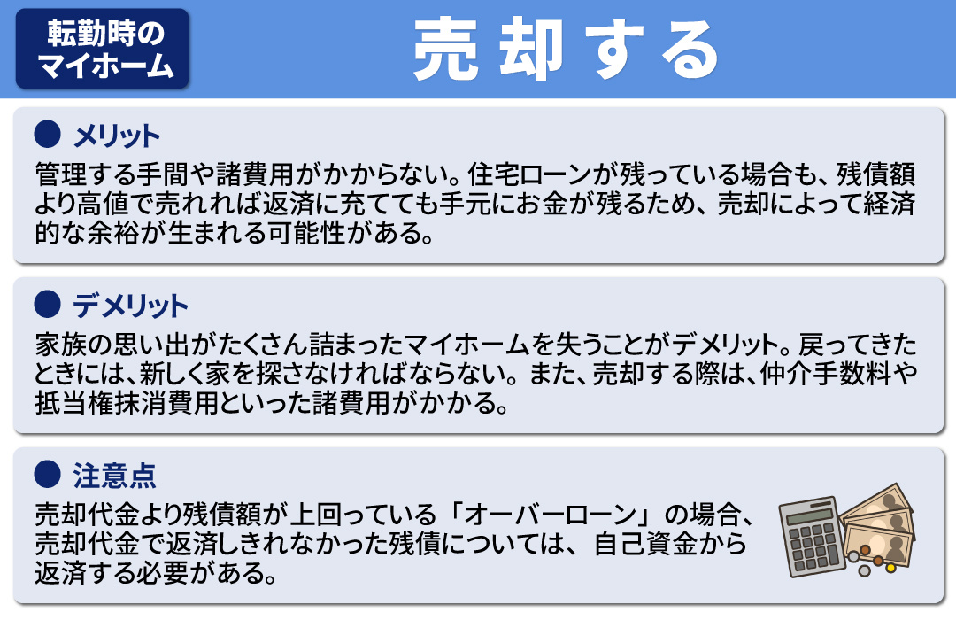 転勤になった際の選択肢1：マイホームを売却する