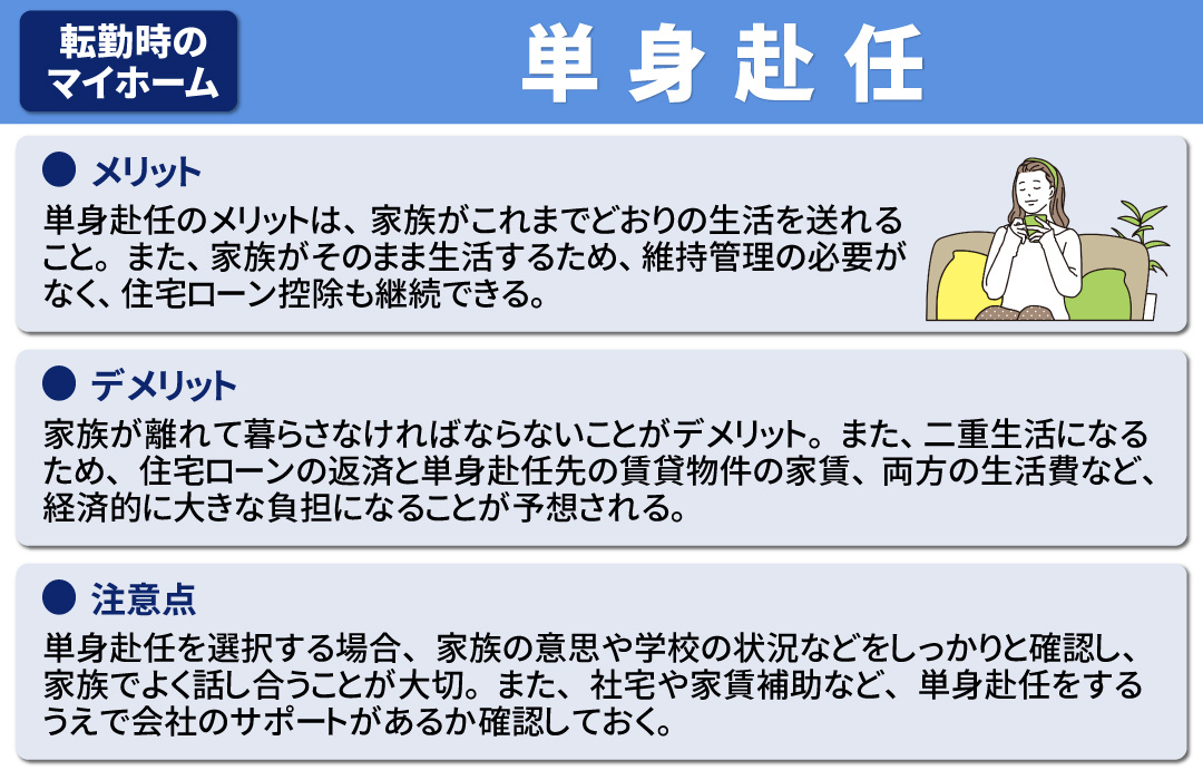 転勤になった際の選択肢3：マイホームを残し単身赴任をする