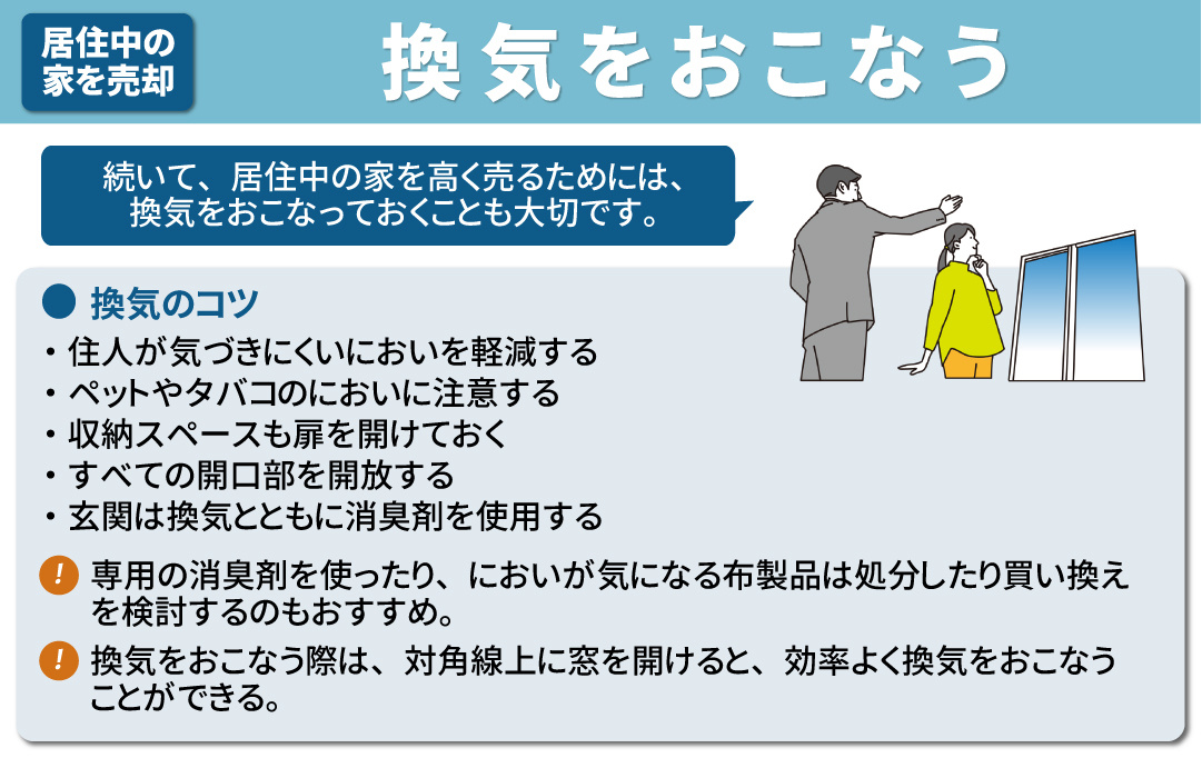 居住中の家を高く売るコツ2：換気をおこなっておく