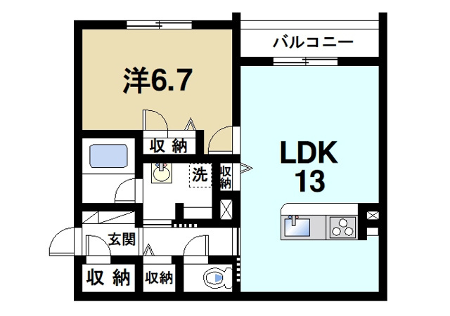MUM’Sシャーメゾン学園北の間取り図1