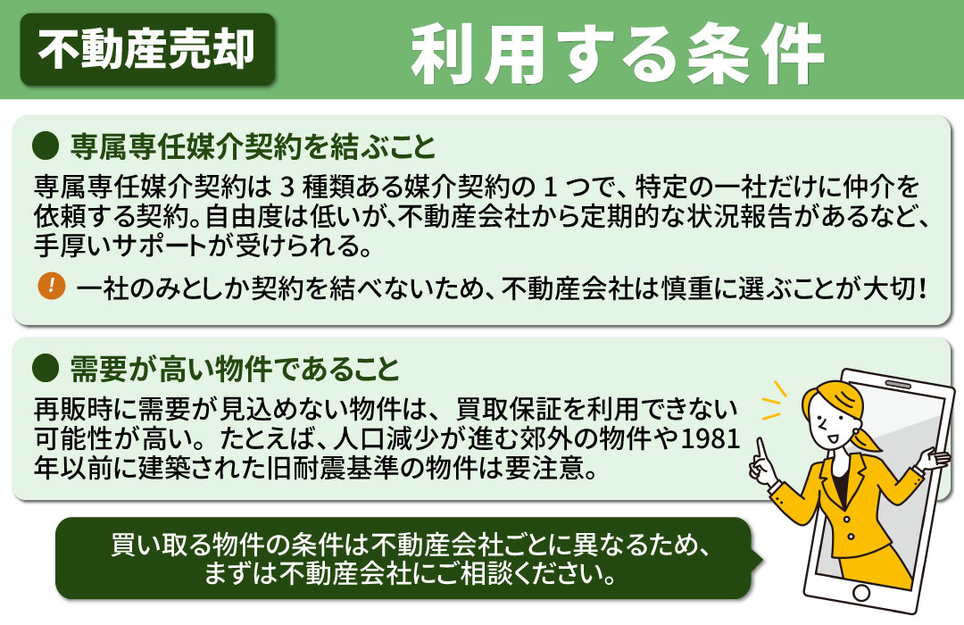不動産売却で買取保証を利用する際の条件