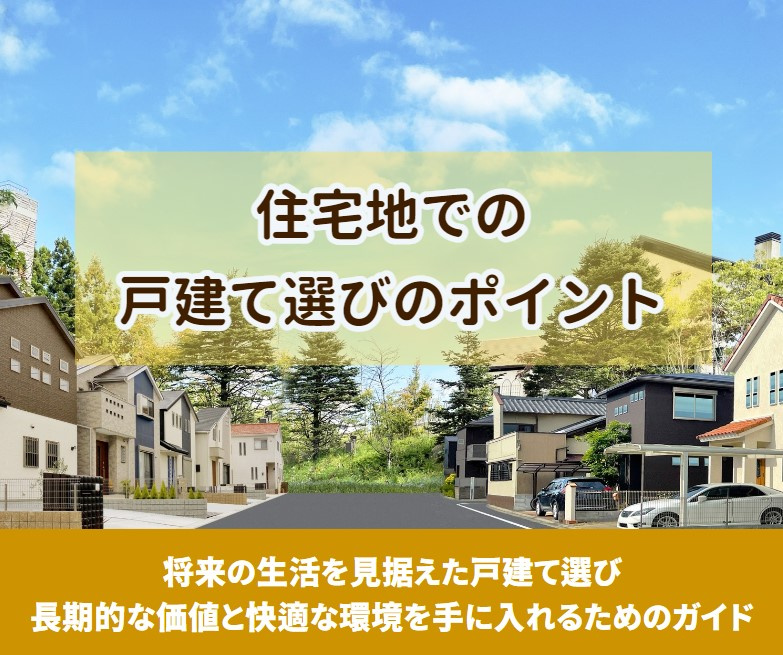 住宅地での戸建て選びのポイント【高崎不動産情報ライブラリー】の画像