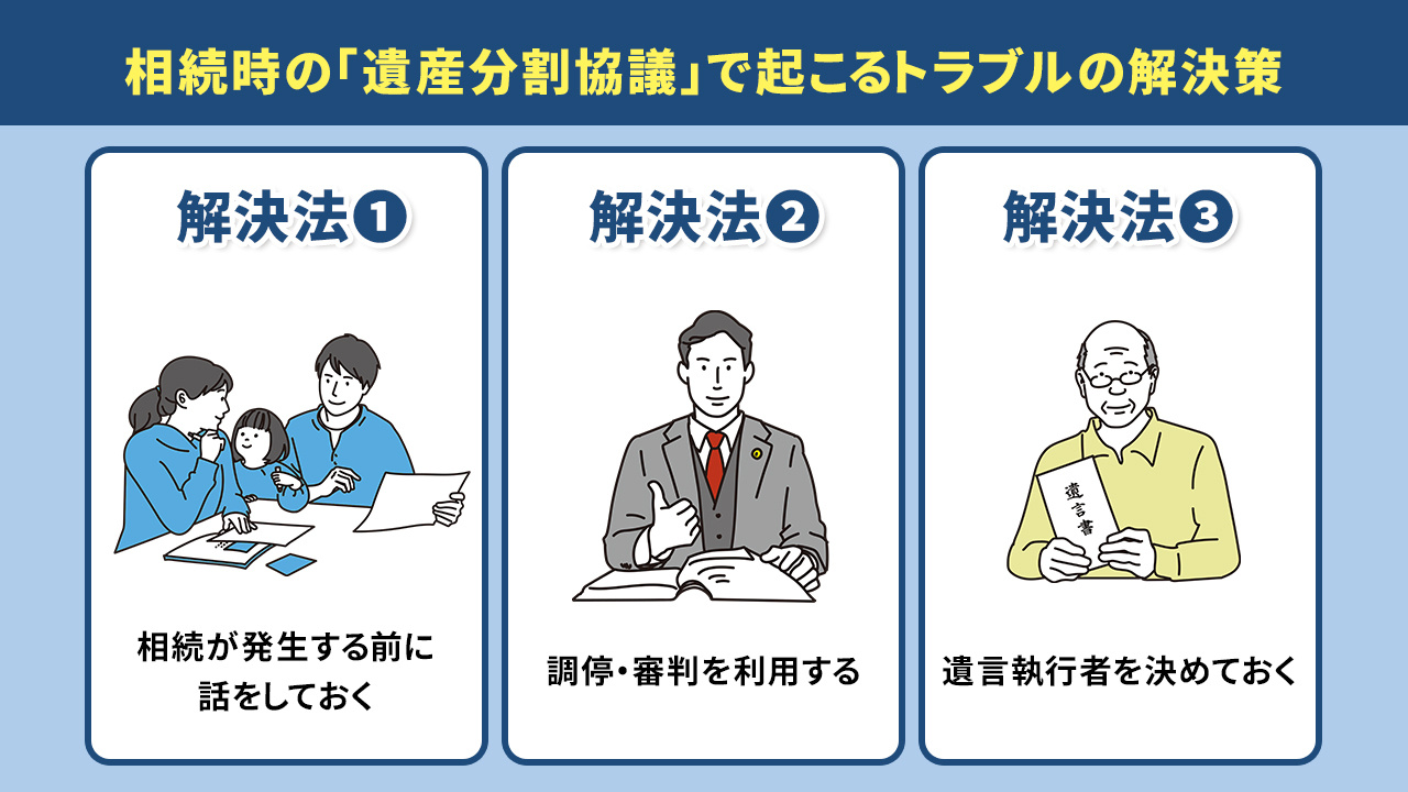 相続時の「遺産分割協議」で起こるトラブルの解決策