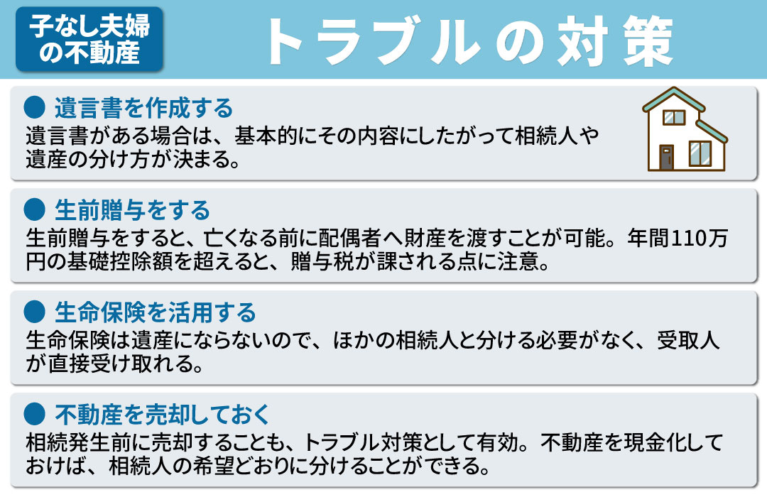 子なし夫婦の不動産相続におけるポイント③トラブルの対策