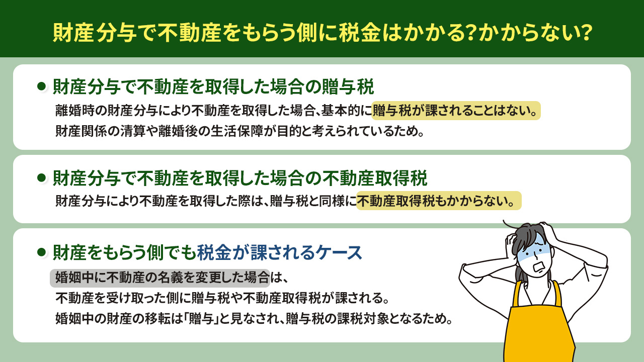 財産分与で不動産をもらう側に税金はかかる？かからない？