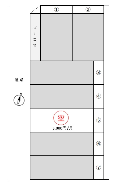 伊勢原市東大竹　月極駐車場　料金表の画像