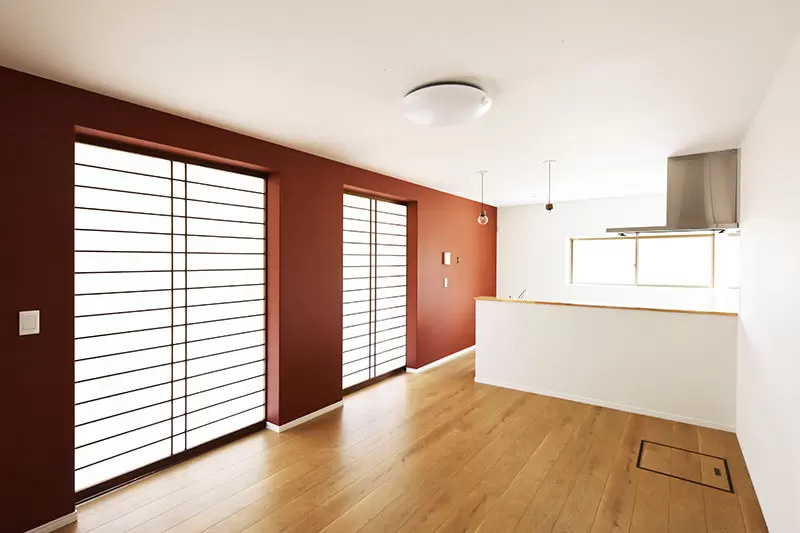 明るく開放的なLDKとカウンターキッチン