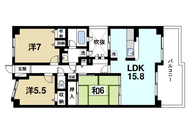 ナチュラガーデン高の原2番館の間取り図1