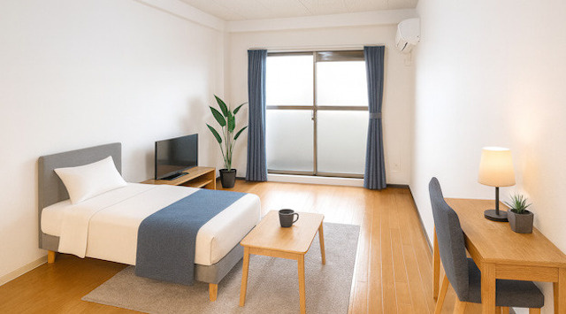 【ルームツアー】サンコーマンション|エアコン完備のワンルーム!一人暮らしにピッタリなマンション☆の画像