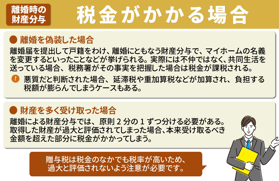 財産分与でももらう側に税金がかかる場合