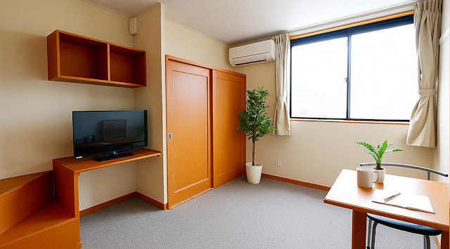 【ルームツアー】レオパレスゆとり　天理｜家具・家電付きの宅配ボックスありのアパート！バス・トイレ別のセパレートも人気☆の画像