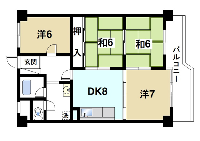三和平城グランドパレスの間取り図7