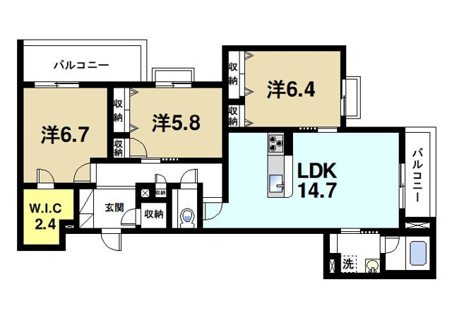 コティマ生駒駅前の間取り図4