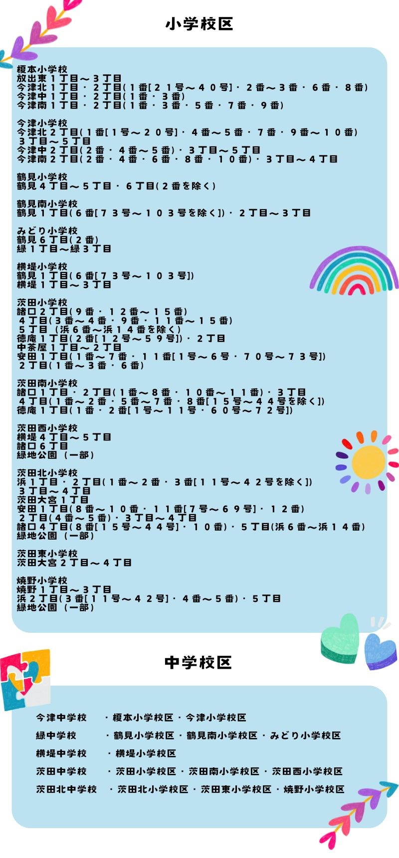 鶴見区　学校区　小学校　中学校