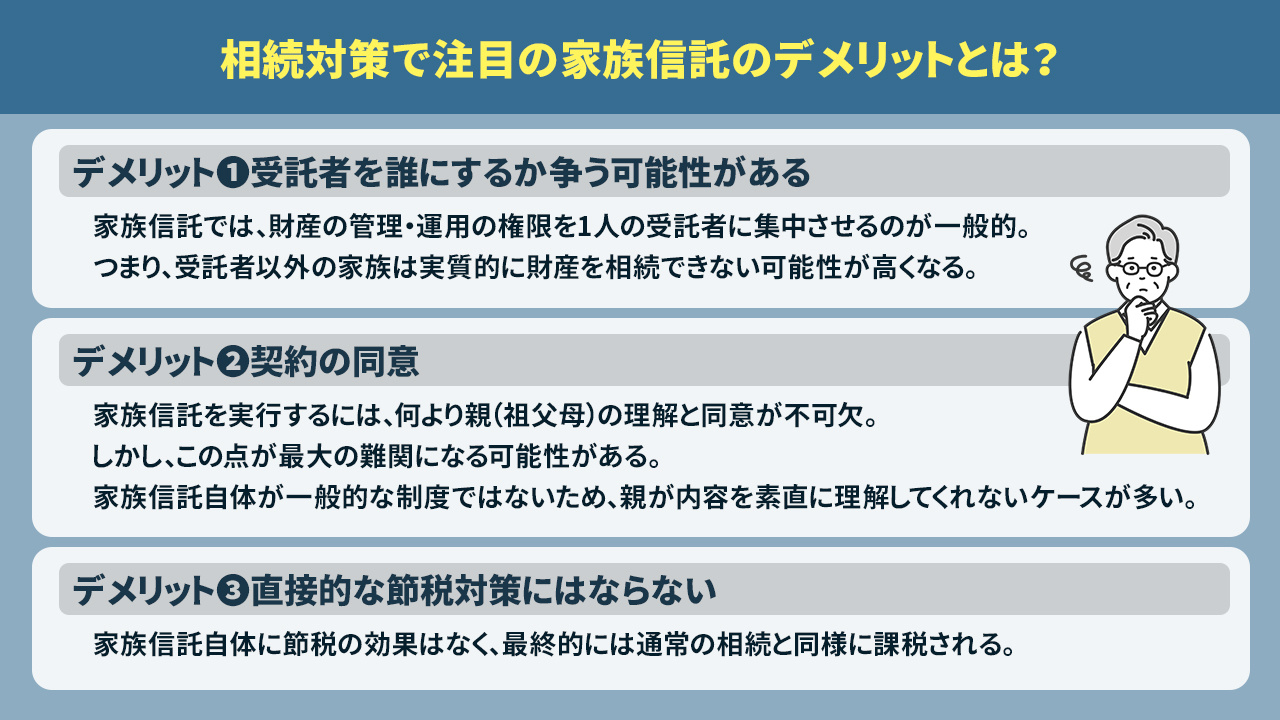 相続対策で注目の家族信託のデメリットとは？