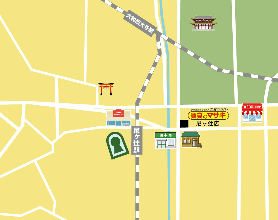 尼ヶ辻駅周辺の賃貸検索地図マップ