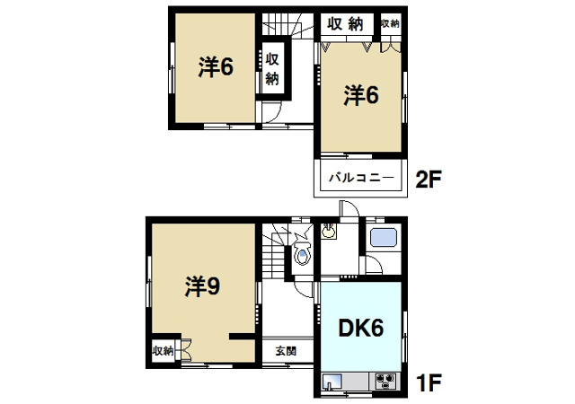北新町貸家（3-18）の間取り図1
