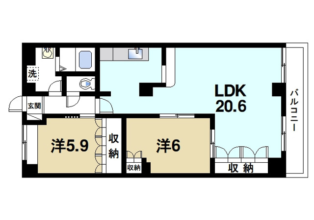 フロント木津の間取り図2