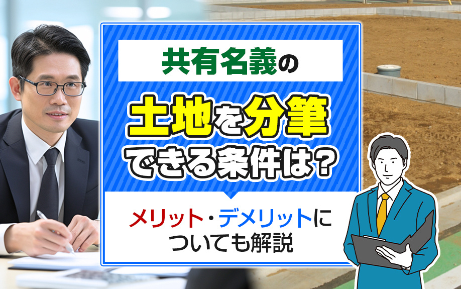 共有名義の土地を分筆できる条件は？メリット・デメリットについても解説