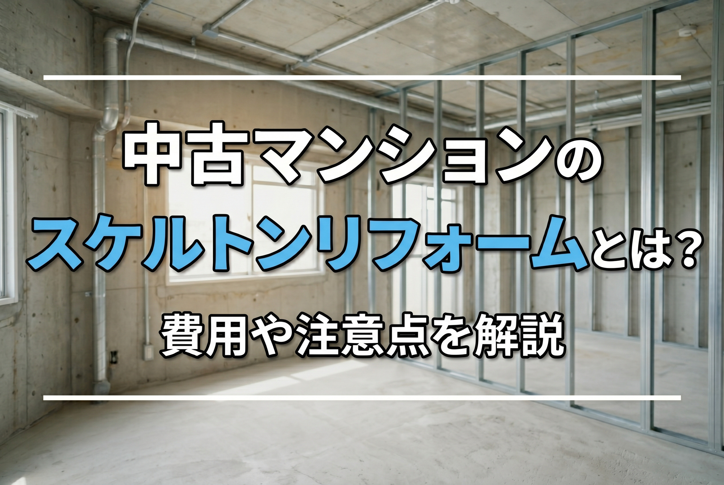 中古マンションのスケルトンリフォームとは？費用や注意点を解説
