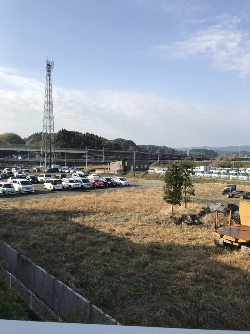 一泊後、喫煙所から見た外の風景