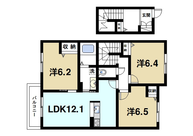  カーサレジオＡ・Ｂの間取り図2