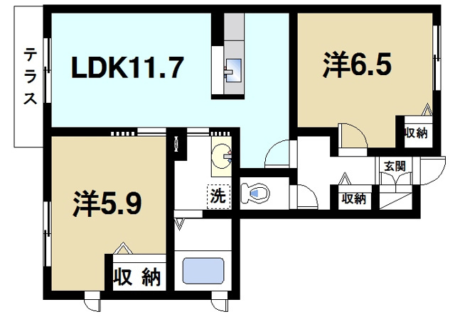 ガーデンズ城山台の間取り図1