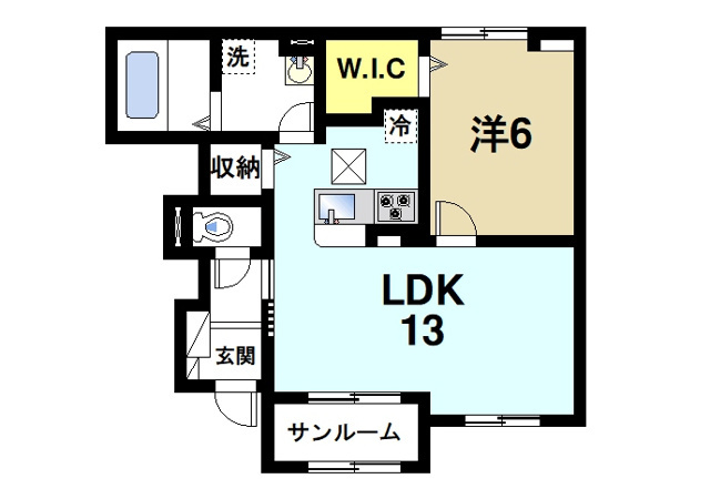 クレメント木津宮ノ内Ａの間取り図1