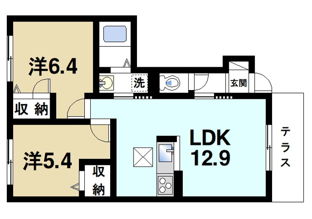 カーサレジオＡ・Ｂの間取り図1