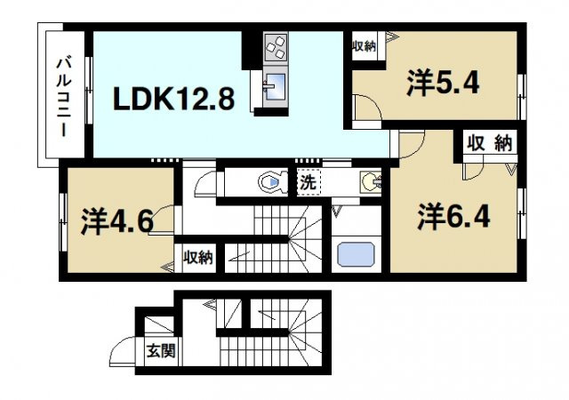  カーサレジオＡ・Ｂの間取り図2