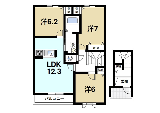  シャーメゾン城山台Ｎの間取り図3