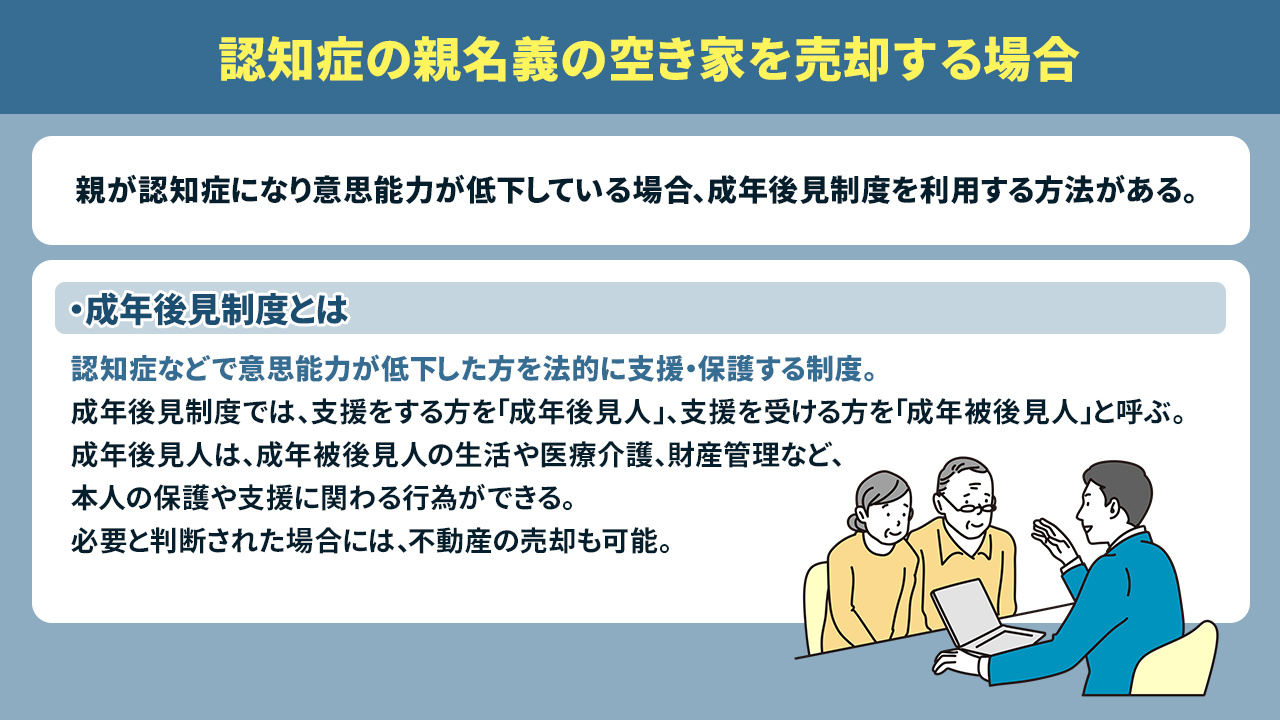 認知症の親名義の空き家を売却する場合
