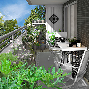 バルコニーでガーデニング